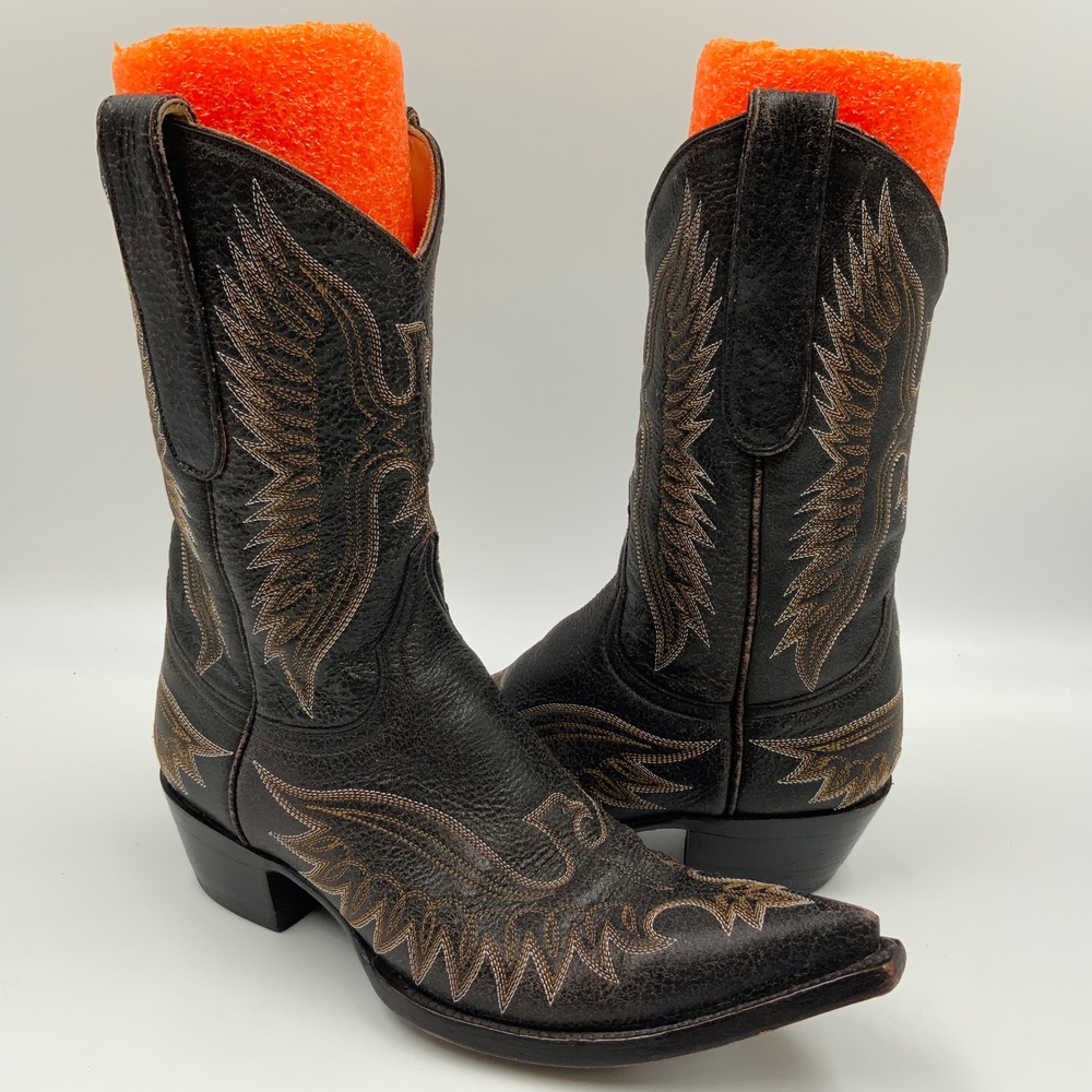 Old Gringo Eagle Embroidered Western Boots Brown Leather Pointed Toe Womens